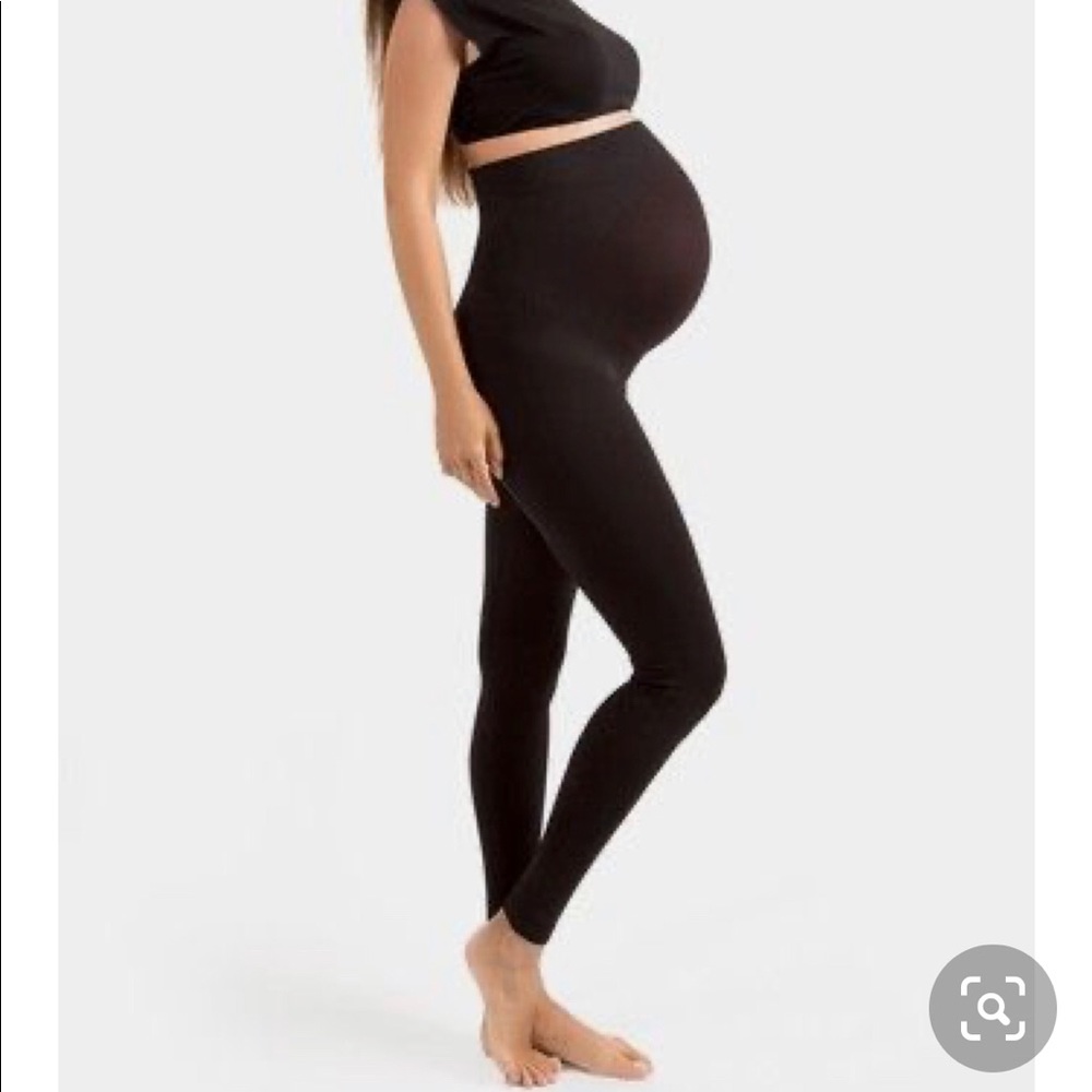 Full panel black maternity leggings